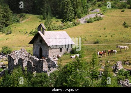 Montagnes dans les environs de Risoul. Banque D'Images