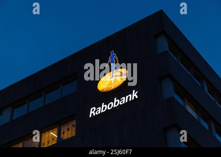Rabobank Beneluxlaan 31 Utrecht, pays-Bas. Logo sur le bâtiment. Banque D'Images