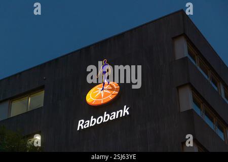 Rabobank Beneluxlaan 31 Utrecht, pays-Bas. Logo sur le bâtiment. Banque D'Images