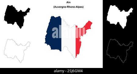 Ensemble de cartes de contour de service AIN Illustration de Vecteur