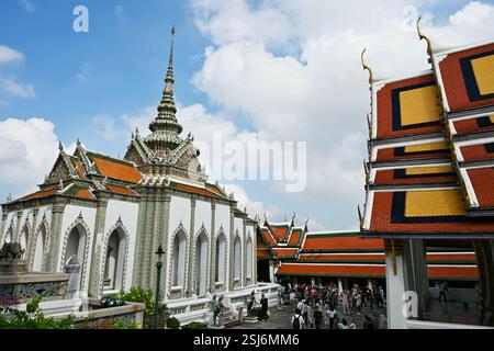 Grand Palais, Wat Phra Kaeo, Temple du Bouddha d'émeraude, Bangkok, Thaïlande, Asie Banque D'Images
