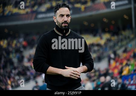 Ruben Amorim, manager de Manchester United, photographié avant le match de phase de groupes de l'UEFA Europa League entre la FCSB (Roumanie) et Manchester United (Angleterre) qui s'est tenu le 30 janvier 2025 à la National Arena de Bucarest. Banque D'Images