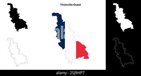 Thionville-Ouest arrondissement Plan Set Illustration de Vecteur