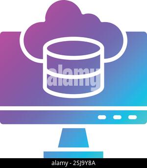 Illustration de conception d'icône de vecteur de base de données Cloud Illustration de Vecteur