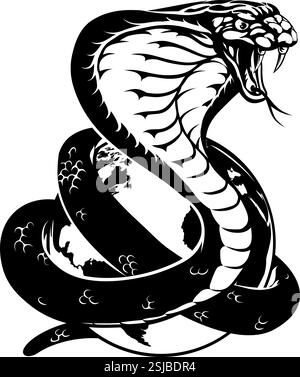 Cobra Snake World Earth Globe concept Illustration de Vecteur