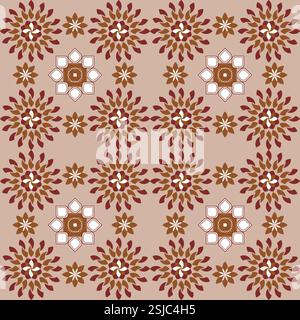Un ornement ethnique dessiné à la main présentant des détails Mandala, Paisley et Mosaic. Ce design à motifs et symétrique est inspiré par Cultural et Tradit Banque D'Images