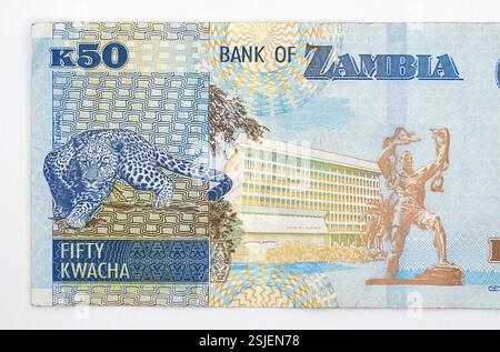 Billet de cinquante (50) kwacha zambiens, Zambie, Afrique Banque D'Images