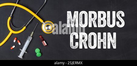Stéthoscope et médication - maladie de Crohn Banque D'Images