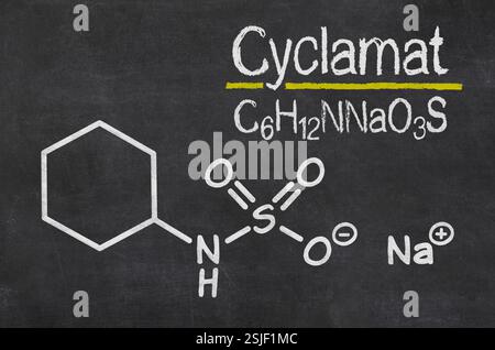 Ardoise avec la formule chimique du cyclamate Banque D'Images