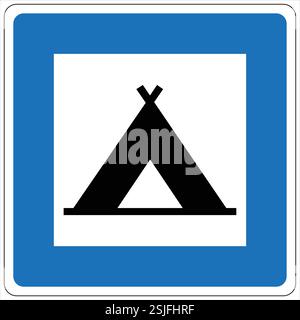Icône indiquant une zone désignée pour les activités de camping Illustration de Vecteur