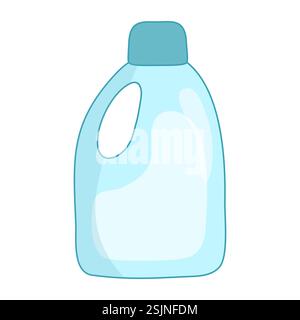 Bouteille bleue avec détergent de nettoyage ou de lavage, illustration vectorielle Illustration de Vecteur