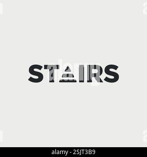 Conception de logo de texte minimal Vector Stairs Illustration de Vecteur