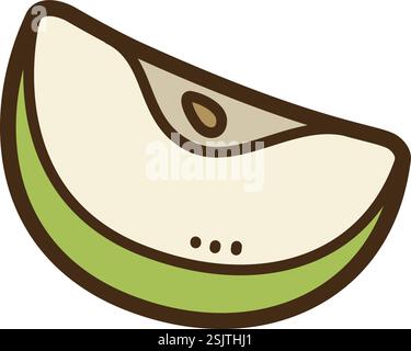 Illustration et graphique de doodle vectoriel de tranche de pomme. Fait partie de la catégorie tranche de fruit. Illustration de Vecteur