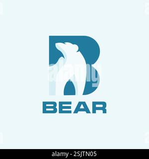 Illustration vectorielle du logo de dessin animé d'ours mignon Illustration de Vecteur