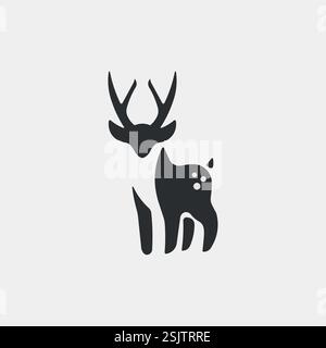 Illustration vectorielle d'une jolie bande dessinée représentant un cerf Illustration de Vecteur