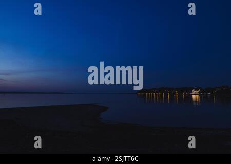 Vallée de printemps, Glücksburg, coucher de soleil Banque D'Images