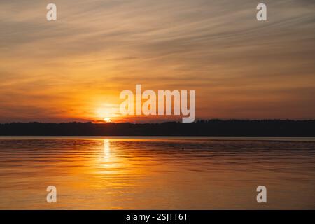 Coucher de soleil Quellental, Glücksburg Banque D'Images
