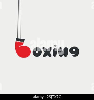 Conception de logo de texte minimal de boxe vectorielle Illustration de Vecteur