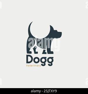 Conception de logo de texte minimal de chien vectoriel Illustration de Vecteur
