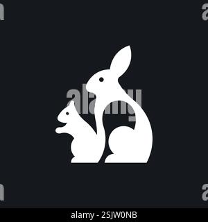 Illustration vectorielle du logo de lapin mignon Illustration de Vecteur