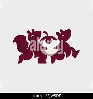 Illustration vectorielle d'écureuil mignon Illustration de Vecteur