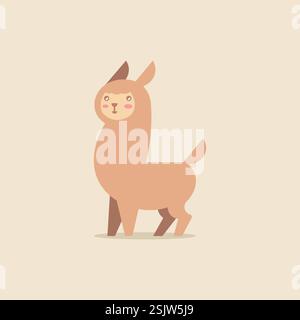Illustration vectorielle d'alpaga mignon Illustration de Vecteur