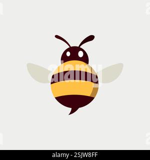 Illustration vectorielle de grosse abeille mignonne Illustration de Vecteur