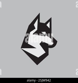 Illustration vectorielle du logo loup mignon Illustration de Vecteur