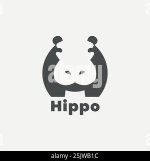 Illustration vectorielle du logo hippopotame Illustration de Vecteur