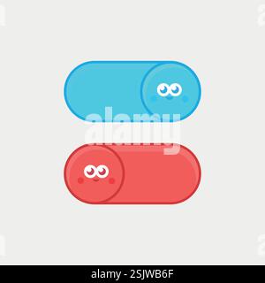 Illustration vectorielle d'interrupteurs mignons Illustration de Vecteur