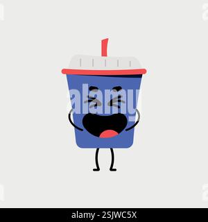 Illustration vectorielle de tasse à sourire mignonne Illustration de Vecteur