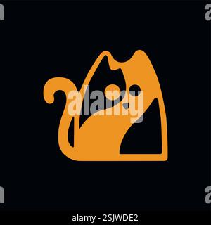 Un chat avec une queue dessus Illustration de Vecteur