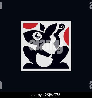 Illustration vectorielle du logo de lapin Illustration de Vecteur