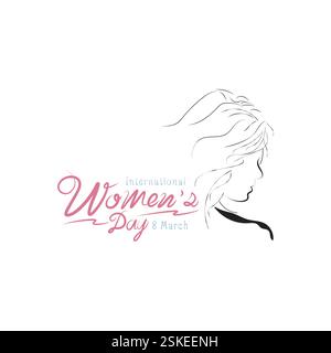Bonne journée des femmes typographie calligraphique-3 Illustration de Vecteur