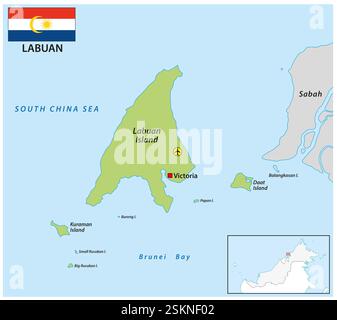 Vue d'ensemble du territoire fédéral malaisien de Labuan Banque D'Images