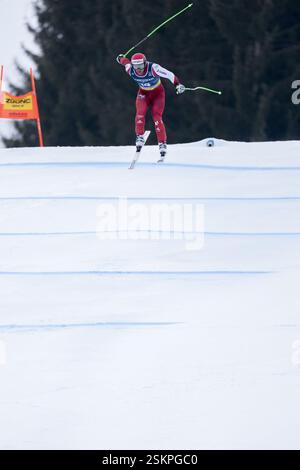 Saalbach, Autriche. 12 février 2025. SAALBACH, AUTRICHE - 12 FÉVRIER : Vincent Kriechmayr d'Autriche en action lors des Championnats du monde de ski alpin Audi FIS - combiné par équipes masculines - course à Saalbach le 12 février 2025 à Saalbach, Autriche, Salzbourg.250212 SEPA 12 003 - 20250212 PD6534 crédit : APA-PictureDesk/Alamy Live News Banque D'Images