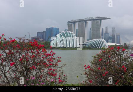 Gardens by the Bay et Marina Bay Sands, Singapour Banque D'Images