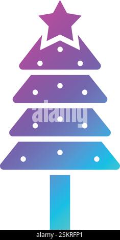 Illustration de conception d'icône de vecteur d'arbre de Noël Illustration de Vecteur