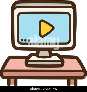 Illustration et graphique de doodle vectoriel de salle des médias. Fait partie de la catégorie maison et intérieur. Illustration de Vecteur