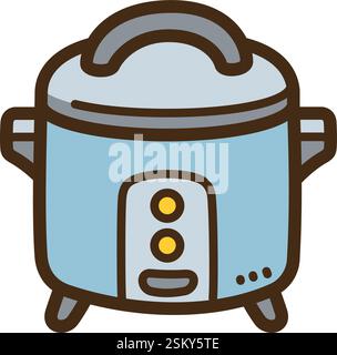 Illustration et graphique de doodle vectoriel de cuiseur à riz. Fait partie de la catégorie des appareils électroménagers. Illustration de Vecteur