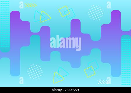 fond coloré abstrait avec des gouttes dessinées à la main, des cercles, des carrés et des triangles. vecteur Illustration de Vecteur