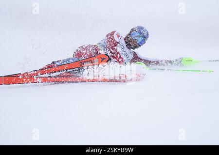 Saalbach, Autriche. 12 février 2025. SAALBACH, AUTRICHE - 12 FÉVRIER : Marco Schwarz d'Autriche en action lors des Championnats du monde de ski alpin Audi FIS - combiné par équipes masculines - course à Saalbach le 12 février 2025 à Saalbach, Autriche, Salzbourg.250212 SEPA 12 166 - 20250212 PD10654 crédit : APA-PictureDesk/Alamy Live News Banque D'Images