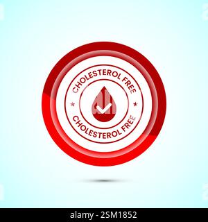 Icône sans cholestérol, badge de logo sans cholestérol, adapté à l'étiquette du produit, conception de bouton Illustration de Vecteur