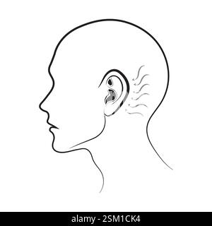 Ecouter dans l'oreille humaine illustration vue de côté pour la Journée mondiale de l'audition EPS10 Illustration de Vecteur