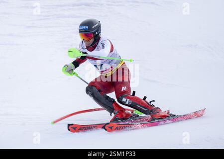 Saalbach, Autriche. 12 février 2025. SAALBACH, AUTRICHE - 12 FÉVRIER : Fabio Gstrein d'Autriche en action lors des Championnats du monde de ski alpin Audi FIS - combiné par équipes masculines - course à Saalbach le 12 février 2025 à Saalbach, Autriche, Salzbourg.250212 SEPA 12 300 - 20250212 PD12690 crédit : APA-PictureDesk/Alamy Live News Banque D'Images