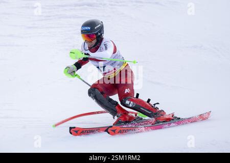 Saalbach, Autriche. 12 février 2025. SAALBACH, AUTRICHE - 12 FÉVRIER : Fabio Gstrein d'Autriche en action lors des Championnats du monde de ski alpin Audi FIS - combiné par équipes masculines - course à Saalbach le 12 février 2025 à Saalbach, Autriche, Salzbourg.250212 SEPA 12 306 - 20250212 PD12699 crédit : APA-PictureDesk/Alamy Live News Banque D'Images