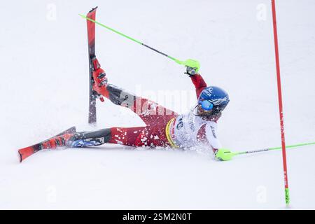 Saalbach, Autriche. 12 février 2025. SAALBACH, AUTRICHE - 12 FÉVRIER : Marco Schwarz d'Autriche en action lors des Championnats du monde de ski alpin Audi FIS - combiné par équipes masculines - course à Saalbach le 12 février 2025 à Saalbach, Autriche, Salzbourg.250212 SEPA 12 162 - 20250212 PD13015 crédit : APA-PictureDesk/Alamy Live News Banque D'Images