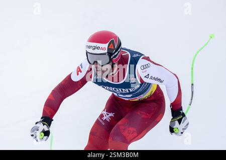 Saalbach, Autriche. 12 février 2025. SAALBACH, AUTRICHE - 12 FÉVRIER : Vincent Kriechmayr d'Autriche en action lors des Championnats du monde de ski alpin Audi FIS - combiné par équipe masculine - course à Saalbach le 12 février 2025 à Saalbach, Autriche, Salzbourg.250212 SEPA 12 099 - 20250212 PD13296 crédit : APA-PictureDesk/Alamy Live News Banque D'Images