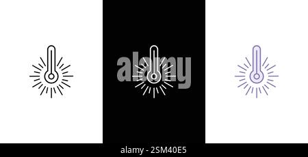 Panneau météo. Icône de température définie. Symbole d'échelle de température. Symbole chaud froid - vecteur stock. Illustration de Vecteur
