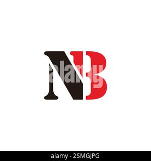 vecteur de logo coloré simple tranche de lettre nb vintage Illustration de Vecteur